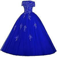 Women's Girls' Ball Gown Beads Quinceanera Dress Lace Prom Gowns Sweet 16