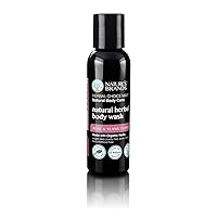 Organic Herbal Body Wash by Herbal Choice Mari (Rose & Ylang Ylang, 2 Fl Oz Bottle) - No Toxic Synthetic Chemicals - TSA-Approved Travel Size
