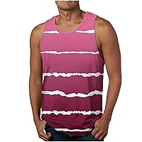 Mens Striped Tank Tops Casual Sleeveless Summer Workout Tee Shirts Fashion Beach Tank Top Crewneck Racerback Vest