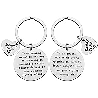 Mom to Be Gift Daddy to Be Keychain Pregnancy Announcement Gift To An Amazing Man/Woman to Becoming An Incredible Father/Mother Keychain Set Baby Announcement Jewelry Gift Parents to Be Gift