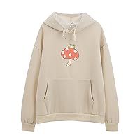 KEEVICI Women's Cute Sweatshirts Skateboarding Frog Long Sleeve Cotton Hoodie Pullover