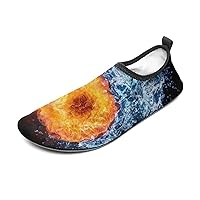 Fire and Water - Yin Yang Water Shoes for Women Men Quick-Dry Aqua Socks Sports Shoes Barefoot Yoga Slip-on Surf Shoes