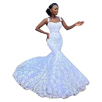 Women's Beach Lace up Corset Bridal Ball Gowns with Train Mermaid Wedding Dresses for Bride Plus Size