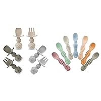 PandaEar Silicone Baby Spoons and Fork Feeding Set