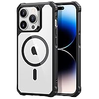 ESR for iPhone 14 Pro Case, Compatible with MagSafe, Shockproof Military-Grade Protection, Air-Guard Corners, Magnetic Phone Case for iPhone 14 Pro, Air Armor (HaloLock), Clear Black