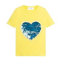 Mud Kingdom Unisex Kids Boys Girls T-Shirt Fashion Sequins Pattern Short Sleeve Summer