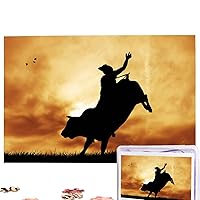 Cool Bull Riding Puzzles 1000 Pieces Personalized Jigsaw Puzzles Photos Puzzle for Family Picture Puzzle for Adults Wedding Birthday (29.5