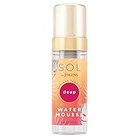 SOL by Jergens Deep Water Self Tanner Mousse, Water-based Sunless Tanner with Coconut Water for Looking Fake Tan, Dye-free, Tanning Active Derived from Natural Sugars, 5 Ounce
