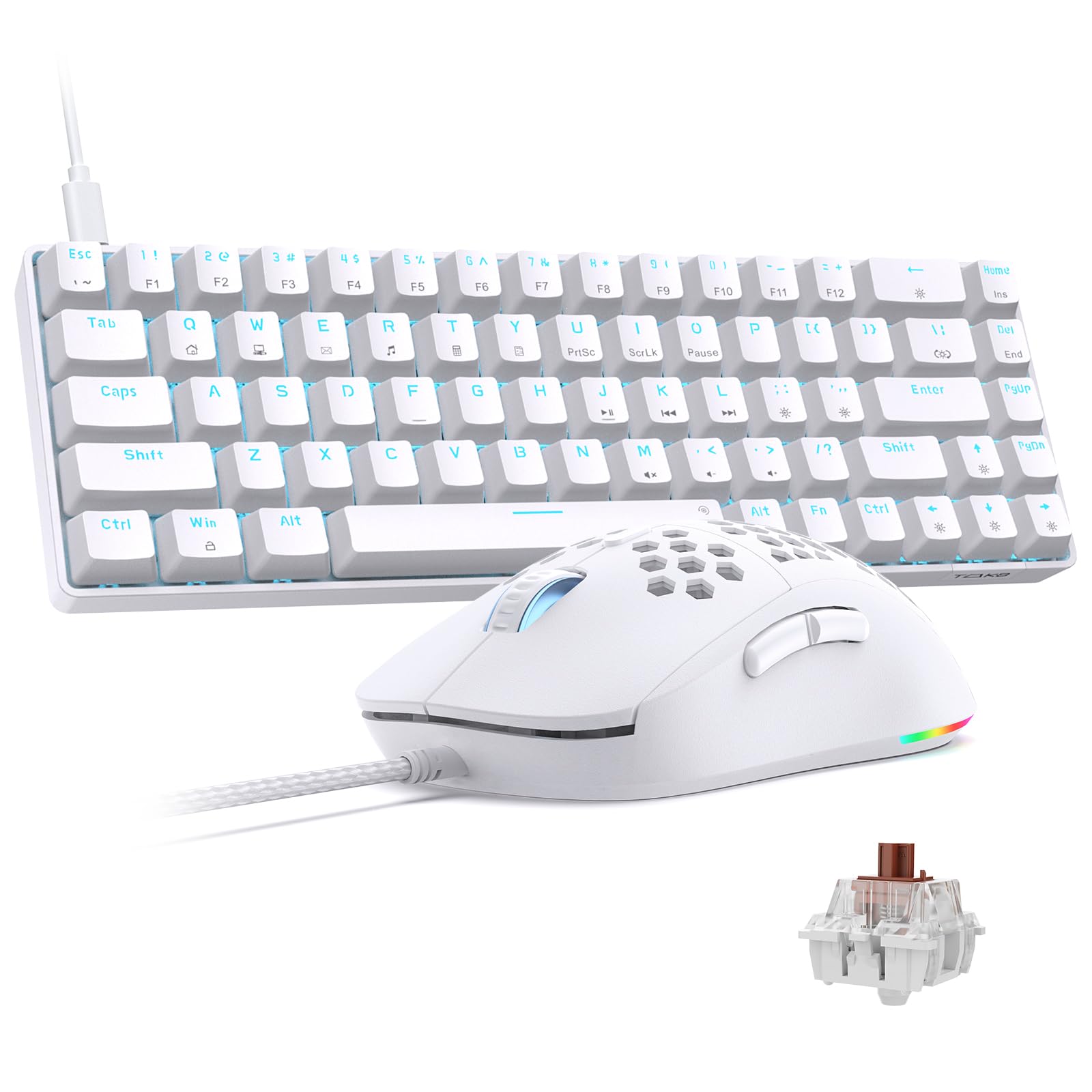 TMKB 65% Percent Keyboard Mouse Combo - Brown Switch