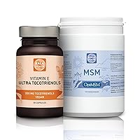 Kala Health Ultra Tocotrienol 200mg Vitamin E Vegan – All 4 tocotrienols - Tocopherol Free and OptiMSM – Pure Methylsulfonylmethane MSM Supplement Powder