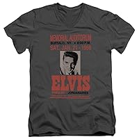 Elvis Presley Slim Fit V-Neck T-Shirt Buffalo 1956 Charcoal Tee