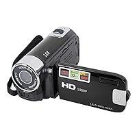 Video Camera, 1080P HD 16MP DV Camera 2.7in TFT Rotatable Screen 16x Digital Zoom USB Camcorder Vlogging Camera with Fill Light, Supports 32G Storage Card, Built in Speaker (Black)