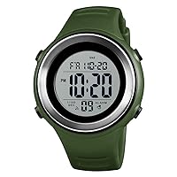 FeiWen Watch for Men and Boy Waterproof 50M Water Resistant Plastic Case with Rubber Band Outdoor Military LED Electronic Dual Time Digital Sport Watches