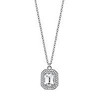 Jewelry Women's Octagon Stone & Crystals Pendant Necklace 16