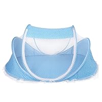 Baby Bed Tent Net, Baby Mosquito Net Tent, 2 Colors Perspective Portable Outdoor Traveling for Protect Against Mosquito Bites Indoor for Keep Pets Out(Blue)