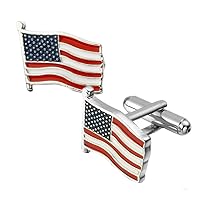 USA American Stars and Stripes Old Glory Flag Gift Cufflinks