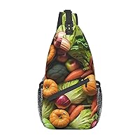 Various Vegetable And Fruit Cross Chest Bag Diagonally Multi Purpose Cross Body Bag Travel Hiking Backpack Men And Women One Size