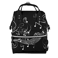 Diaper Bag Backpack Black note Maternity Baby Nappy Bag Casual Travel Backpack Hiking Outdoor Pack