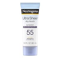 Neutrogena Ultra Sheer Dry-Touch Sunscreen Lotion, Broad Spectrum SPF 55 UVA/UVB Protection, Lightweight Water Resistant Face & Body Sunscreen, Non-Greasy, Travel Size, 3 fl. oz