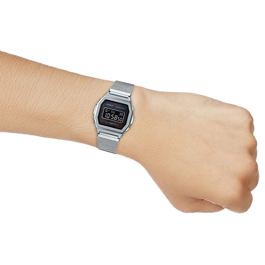 Casio Collection Damen Digital Uhr mit Edelstahl Armband