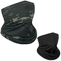 Achiou Neck Gaiter Face Mask Scarf Black and Black Camouflage