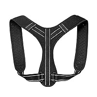 QJSMGZS Back Posture Corrector Protective Band Adjustable Humpback Orthosis Straight Back Belt Back Fix Shoulder Corset Support (Color : Black)