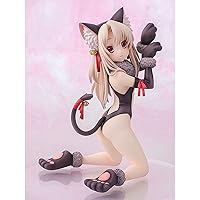 Anime Statue Female Magic Girl Iliya Ilia Cat Ear Cats Black and White Cat Boxed Statue Model Decoration