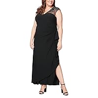 Alex Evenings Plus Size Women's Fit and Flare Embroidered Dress
