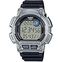 Casio WS-2100H-1A2V Men's Digital Wristwatch, Step Tracker, Step Counting Function, Overseas Model, Matte Silver x Black, 約4.8×14.6, Classic