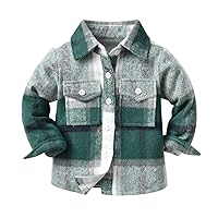 Toddler Kids Boys Girls Flannel Shirt Plaid Baby Button Down Plaid Flannel Shirts Girl Boy Fall Outfit Outwear