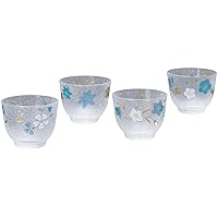 Aderia S6249 Cold Tea Glass Cups 4pcs Set 5.92 fl oz (175ml) Blue The Premium Nippon Taste SHIKI-MEGURI (Four Seasons)