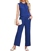 JASAMBAC Women's Two Piece Knit Sets Jumpsuits Rompers Casual Sweatsuits Overalls Summer Tracksuits Outfit with Pocket
