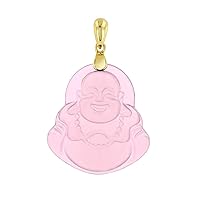 Laughing Buddha Light Pink Jade Pendant Necklace Rope Chain Genuine Certified Grade A Jadeite Jade Hand Crafted, Pink Jade Necklace, 14k Gold Finish Laughing Jade Buddha Necklace, Pink Jade Medallion, Mens Jewelry, Buddha Chain, Buddha Necklace