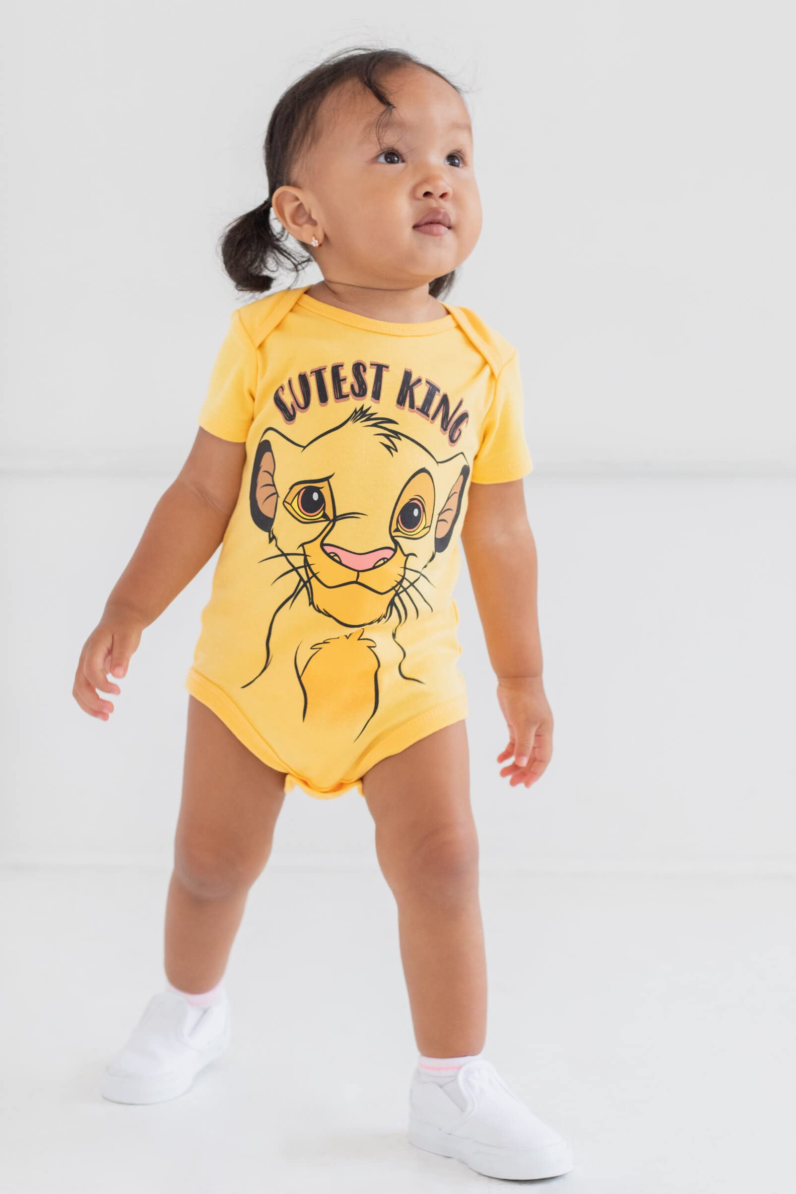 Disney Mickey Mouse Lion King Winnie the Pooh Pixar Toy Story Finding Nemo Baby 5 Pack Bodysuits Newborn to Infant