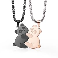 Panda Couples Necklace Cute Panda Hugging Puzzle Matching Necklaces Gift for Valentine's Day