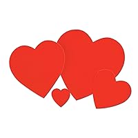 Beistle 48-Piece Red Printed Heart Cutout, 8-1/2-Inch