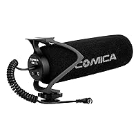 comica CVM-V30 LITE Camera Shotgun Microphone for Cannon Nikon Sony DSLR Camera and iPhone Android Smartphone, Supercardioid Professional Video Mic with Shock Mount Perfect for Interview Recording.