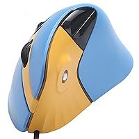 DAREU Vertical Ergonomic 89g Lightweight Optical Mouse, Wired RGB Gaming Mouse Reduce Wrist/Hand Strain, 1000/1600/3200/6400 DPI, 6 Buttons for Laptop, Desktop, PC, Mac (Blue&Yellow)