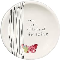 Pavilion Gift Company You are All Kinds of Amazing 4 Inch Butterfly Keepsake Jewelry Trinket Dish, White