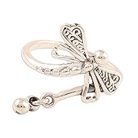 NOVICA Artisan Handmade .925 Sterling Silver Cocktail Ring Dragonfly from India Animal Themed Dragonflybug Butterflybug 'Dragonfly Fantasy'