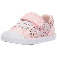 Stride Rite Baby-Girl's Parker Casual Sneaker, Pink Floral, 8 W US Toddler