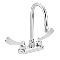 Moen 8279SM Commercial M-Dura 4-Inch Centerser Bar/Pantry Faucet with 4-Inch Smooth Wrist Blade Handles and 5 1/4-Inch Spout Reach, 2.2-gpm, Chrome
