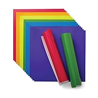 Cricut Vinyl Permanent - Bright Rainbow Sampler, 12x12 Vinyl Sheets, Create Long-Lasting DIY Projects, Durable Adhesive Vinyl for Cricut Machines, (Pack of 20 with 10 Colors)
