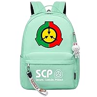 Teens Lightweight Bookbag SCP Foundation Canvas Graphic Knapsack Casual Wear Resistant Daypacks for Travel