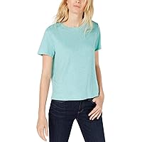 Eileen Fisher Womens Linen Crew Neck T-Shirt Green M