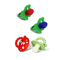 RaZberry and Chompy Teether for Teething Relief - BPA Free, Hand's Free Designed to Soothe Sore Gums and Teether - 2 of Each - 3M+