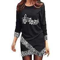Puff Sleeve Dress,Dresses Size Long Irregular Club Night Mini Round for Women Party Dresses Leopard Dress Sleev