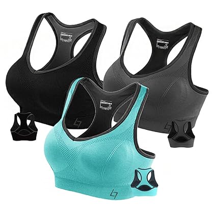FITTIN Racerback Sports Bras for Women - Padded Seamless High Impact Support for Yoga Gym Workout Fitness