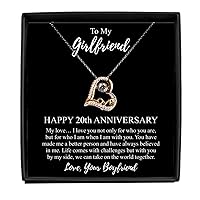 To My Girlfriend 20th Dating Anniversary Necklace Romantic Gift For Her Gf Twenty Year Relation Pendant I Love You Quote Jewelry Message Card Box