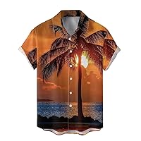 Casual Hawaiian Shirts for Men Button Down Funny Summer Caribbean Short Sleeve Bowling Shirt Tropical Cruise Lapel